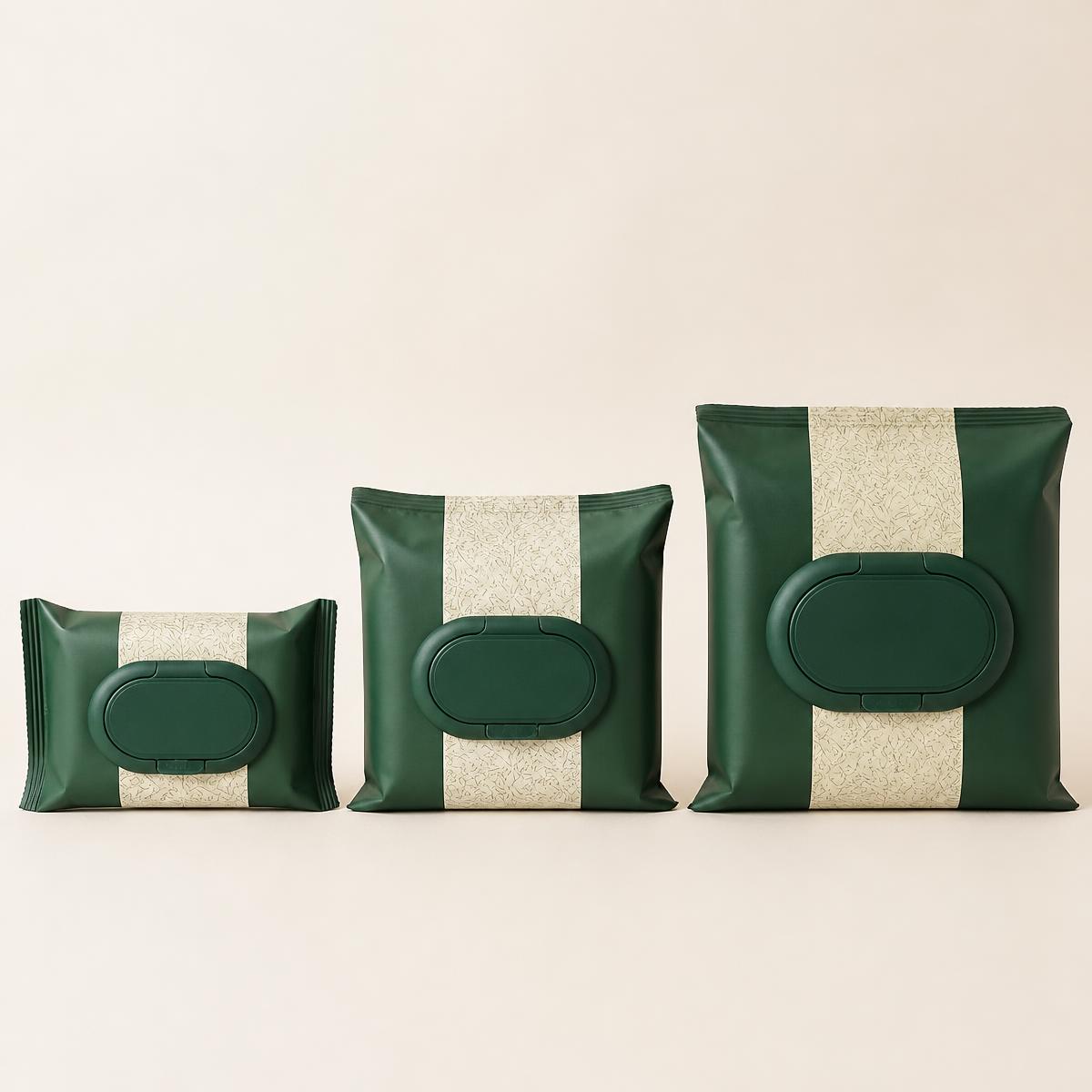The three pack sizes of pet grooming wipes shown side by side