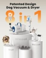 oneisall Dog Vacuum & Dryer for Shedding Grooming, 8 in 1 Dog Grooming Kit with Metal Blade Pet Clippers, Adjustable Speed and Temperature Control Blower - Image 2