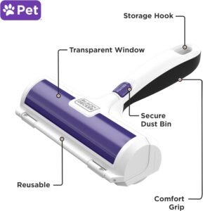 BLACK+DECKER Pet Hair Remover Roller — Easy Dog & Cat Hair Pickup