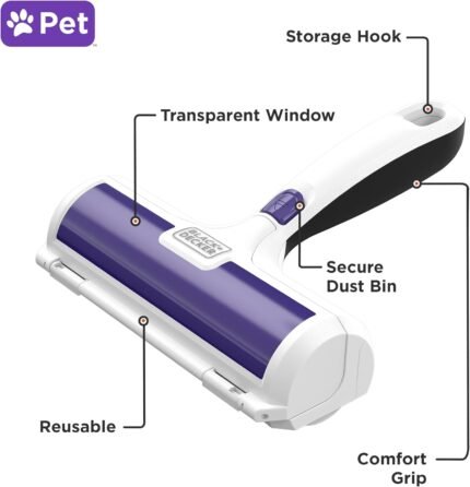BLACK+DECKER Pet Hair Remover Roller — Easy Dog & Cat Hair Pickup