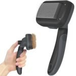 Dipoo Self Cleaning Shedding Brush - Skin Friendly Grooming Tool for Dogs, Cats, and Puppies, Deshedding and Hair Removal for Long and Short Haired Pets, Black - Image 10