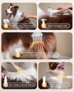 oneisall Dog Vacuum & Dryer for Shedding Grooming, 8 in 1 Dog Grooming Kit with Metal Blade Pet Clippers, Adjustable Speed and Temperature Control Blower - Image 5