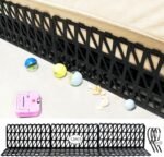 12 Pcs Under Couch Blocker for Bed Adjustable Furniture Plastic Under Bed Blocker with 30 Ties Black Couch Barriers for Dogs Pets Cats (Style 1) - Image 6
