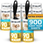 Lint Rollers for Pet Hair - 10 Count - 900 Sheets