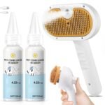 Pet Steam Brush for Dog & Cat – 3-in-1 Spray Hair Removal Comb for Shedding & Grooming, Softens Fur & Reduces Static – Water Brush for Long & Short Coats, Bath-Hating Pets, Includes Waterless Shampoo - Image 6