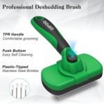 Dipoo Self Cleaning Shedding Brush - Skin Friendly Grooming Tool for Dogs, Cats, and Puppies, Deshedding and Hair Removal for Long and Short Haired Pets, Black - Image 8
