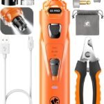 Whisper-Quiet Dog & Cat Nail Grinder with 4 LED Lights - Orange