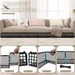 12 Pcs Under Couch Blocker for Bed Adjustable Furniture Plastic Under Bed Blocker with 30 Ties Black Couch Barriers for Dogs Pets Cats (Style 1) - Image 3