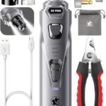 Whisper-Quiet Dog & Cat Nail Grinder with 4 LED Lights - gray