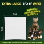 Petazy Dog Wipes for Paws and Butt – 400 Count (8x8in) Hypoallergenic, Deodorizing Pet Wipes for Dogs and Cats | Extra Large, Plant-Based, Lavender Scented | Includes 4 Grooming Glove Wipes - Image 6