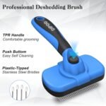 Dipoo Self Cleaning Shedding Brush - Skin Friendly Grooming Tool for Dogs, Cats, and Puppies, Deshedding and Hair Removal for Long and Short Haired Pets, Black - Image 5