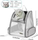 Texsens Innovative Traveler Bubble Backpack Pet Carriers for Cats and Dogs (Black) - Image 8