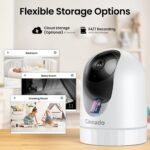 Cinnado Security Camera Indoor-2K 360° WiFi Cameras for Home Security，Pet/Dog/Baby Camera with Phone app, 2-Way Audio, Night Vision, 24/7 SD Card Storage, Works with Alexa & Google Home (2.4Ghz)-D1 - Image 6