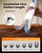 oneisall Dog Vacuum & Dryer for Shedding Grooming, 8 in 1 Dog Grooming Kit with Metal Blade Pet Clippers, Adjustable Speed and Temperature Control Blower - Image 4