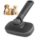 Hertzko Self Cleaning Slicker Brush for Dogs and Cats – Easy Clean Retractable Bristles, Removes Loose Hair & Tangles - Black