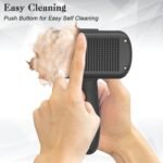 Dipoo Self Cleaning Shedding Brush - Skin Friendly Grooming Tool for Dogs, Cats, and Puppies, Deshedding and Hair Removal for Long and Short Haired Pets, Black - Image 3