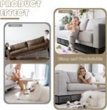 12 Pcs Under Couch Blocker for Bed Adjustable Furniture Plastic Under Bed Blocker with 30 Ties Black Couch Barriers for Dogs Pets Cats (Style 1) - Image 5