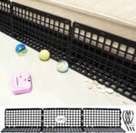 12 Pcs Under Couch Blocker for Bed Adjustable Furniture Plastic Under Bed Blocker with 30 Ties Black Couch Barriers for Dogs Pets Cats (Style 1)