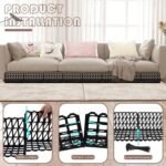 12 Pcs Under Couch Blocker for Bed Adjustable Furniture Plastic Under Bed Blocker with 30 Ties Black Couch Barriers for Dogs Pets Cats (Style 1) - Image 8