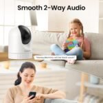 Cinnado Security Camera Indoor-2K 360° WiFi Cameras for Home Security，Pet/Dog/Baby Camera with Phone app, 2-Way Audio, Night Vision, 24/7 SD Card Storage, Works with Alexa & Google Home (2.4Ghz)-D1 - Image 7