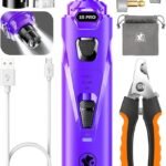 Whisper-Quiet Dog & Cat Nail Grinder with 4 LED Lights - Purple
