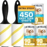 Lint Rollers for Pet Hair - Printed Tear Line - 5 pcs - 450 Sticky Sheets