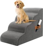 Romrol Dog Stairs Ramp for Small Dogs, 33D Pet Stairs Steps with Durable Non-Slip Waterproof Fabric Cover, Dog Slope Stairs to Bed for Small Dogs and Cats or Pets Joints, 3-Steps - Image 6