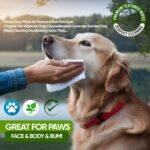 Petazy Dog Wipes for Paws and Butt – 400 Count (8x8in) Hypoallergenic, Deodorizing Pet Wipes for Dogs and Cats | Extra Large, Plant-Based, Lavender Scented | Includes 4 Grooming Glove Wipes - Image 5