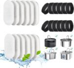 Cat Water Fountain Filters, 24 Pack Cat Fountain Filters, Cat Fountain Replacement Filters for 67oz/2L&108oz/3.2L Stainless Steel Cat Water Fountain, Pet Water Fountain Filters (12 Filters&12 Sponges) - Image 3