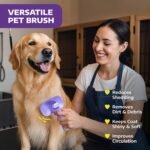 Hertzko Self Cleaning Slicker Brush for Dogs and Cats – Easy Clean Retractable Bristles, Removes Loose Hair & Tangles - Image 2