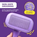 Hertzko Self Cleaning Slicker Brush for Dogs and Cats – Easy Clean Retractable Bristles, Removes Loose Hair & Tangles - Image 7