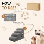 Romrol Dog Stairs Ramp for Small Dogs, 33D Pet Stairs Steps with Durable Non-Slip Waterproof Fabric Cover, Dog Slope Stairs to Bed for Small Dogs and Cats or Pets Joints, 3-Steps - Image 9