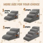 Romrol Dog Stairs Ramp for Small Dogs, 33D Pet Stairs Steps with Durable Non-Slip Waterproof Fabric Cover, Dog Slope Stairs to Bed for Small Dogs and Cats or Pets Joints, 3-Steps - Image 7