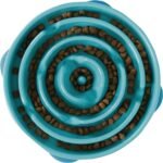 Outward Hound Fun Feeder Slo Bowl – Interactive Slow Feeder Dog Bowl, Non-Slip Maze Pattern, Prevents Bloating & Obesity - Turquoise