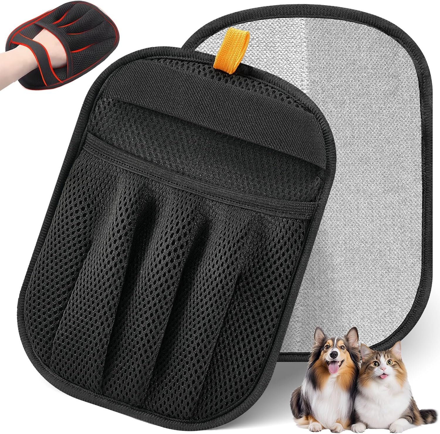 91ihmbCtmlL._AC_SL1500_-1.jpg Pet Hair Removal Glove for Cats & Dogs, Upgraded Five-Finger Electrostatic Pet Hair Glove, Reusable Magic Brush Pet Hair Remover Tool for Laundry, Couch, Carpet, Car Seat - Image 1